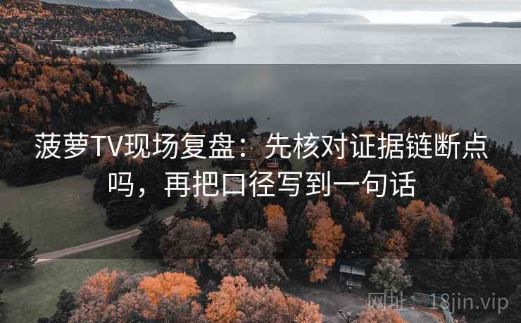 菠萝TV现场复盘:先核对证据链断点吗,再把口径写到一句话 菠萝TV现场复盘:先核对证据链断点吗,再把口径写到一句话