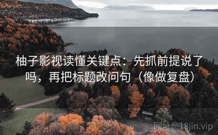 柚子影视读懂关键点：先抓前提说了吗，再把标题改问句（像做复盘）